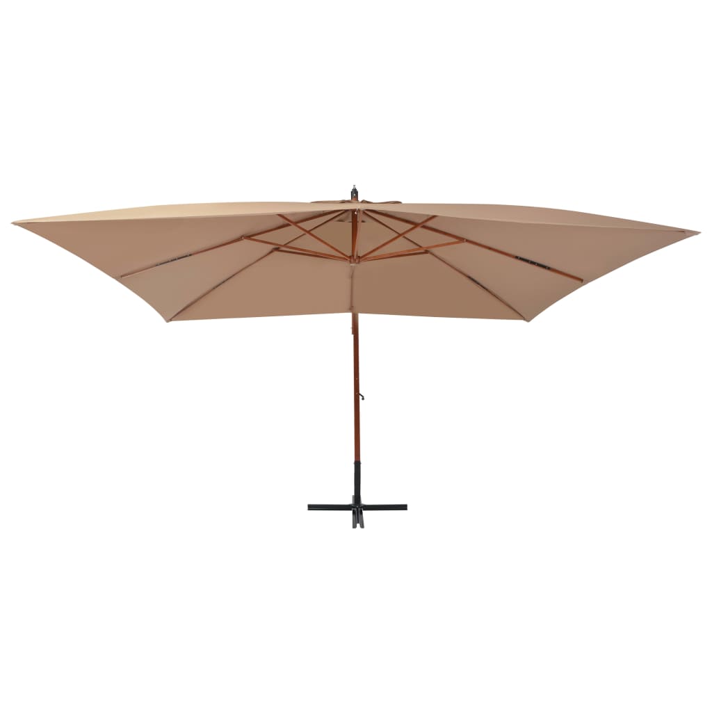 Zweefparasol Met Houten Paal 400X300 Cm Taupe