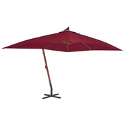 Zweefparasol 400x300 cm bordeauxrood bamboe vurenhout