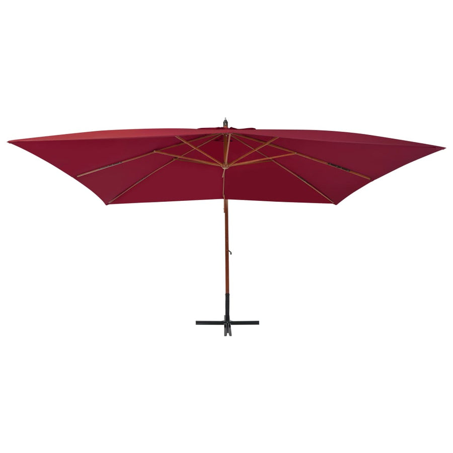 Zweefparasol Met Houten Paal 400X300 Cm Bordeaux Rood