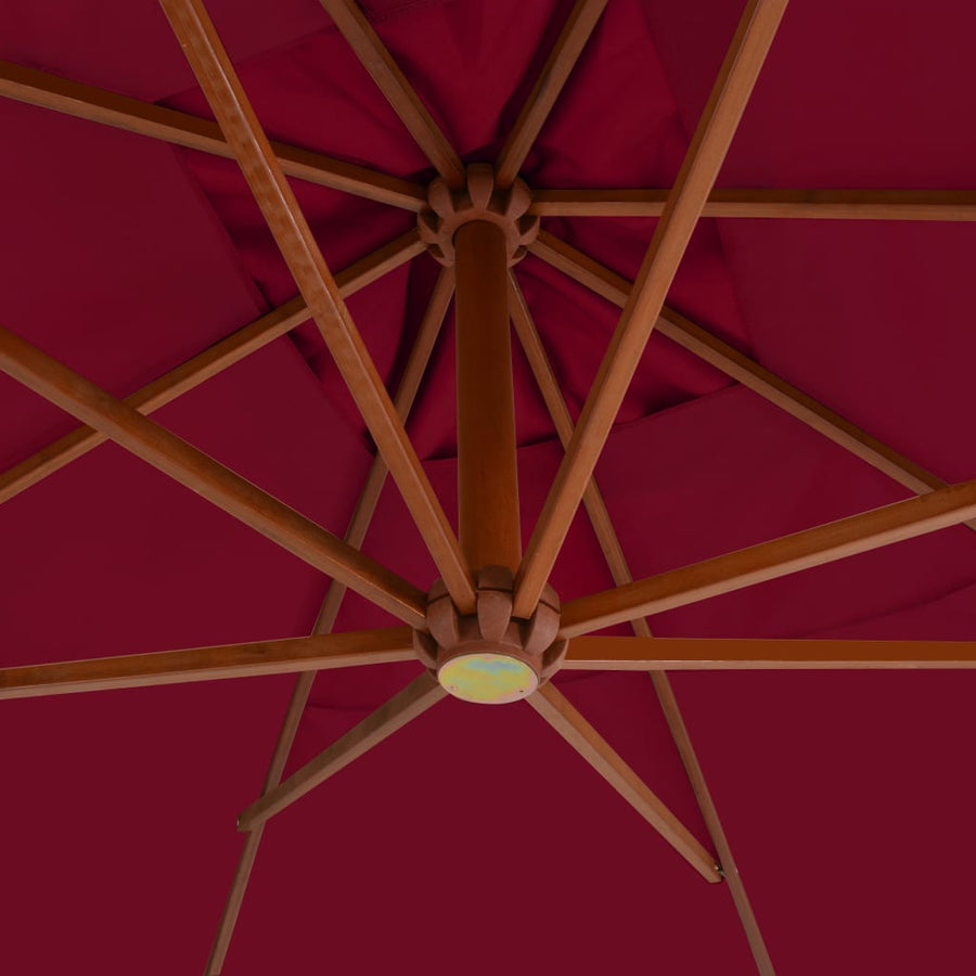 Zweefparasol Met Houten Paal 400X300 Cm Bordeaux Rood
