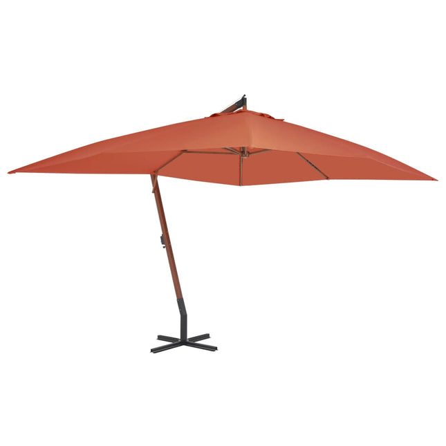 Zweefparasol Met Houten Paal 400X300 Cm Kleurig Terracotta