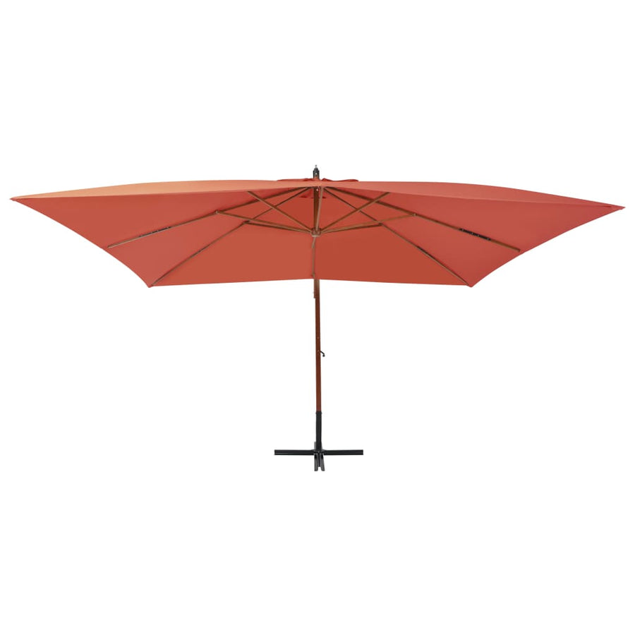 Zweefparasol Met Houten Paal 400X300 Cm Kleurig Terracotta