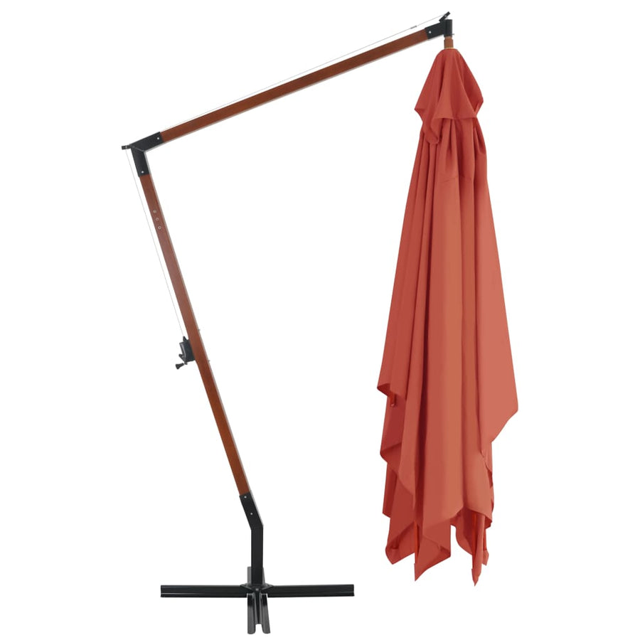 Zweefparasol Met Houten Paal 400X300 Cm Kleurig Terracotta
