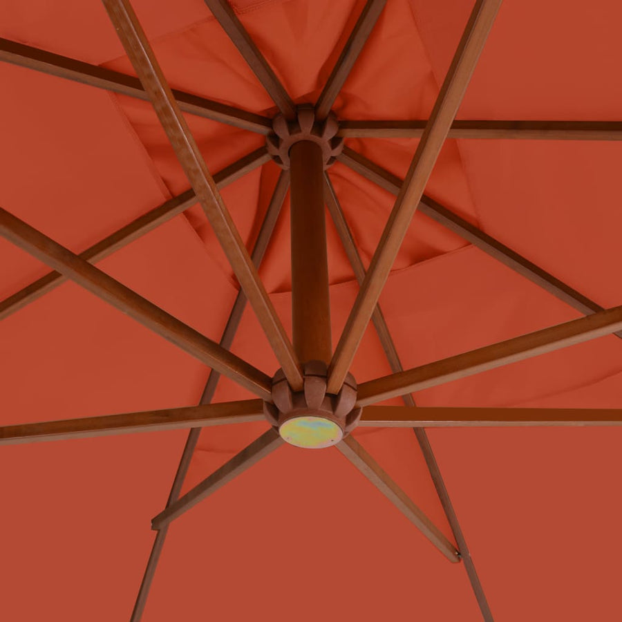 Zweefparasol Met Houten Paal 400X300 Cm Kleurig Terracotta