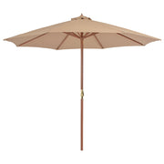 Parasol 300 cm taupe houten paal