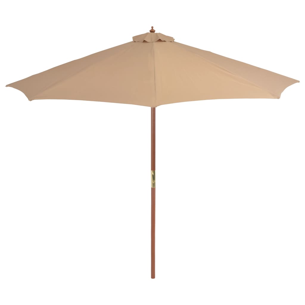 Parasol Met Houten Paal 300 Cm Taupe Bruin