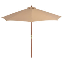 Parasol Met Houten Paal 300 Cm Taupe Bruin