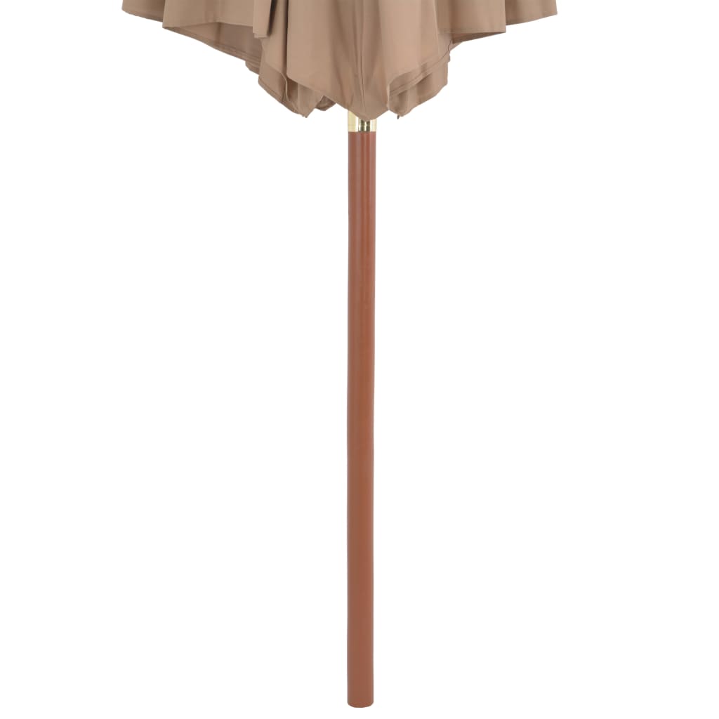Parasol Met Houten Paal 300 Cm Taupe Bruin