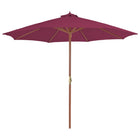 Parasol Met Houten Paal 300 Cm Bordeaux Rood