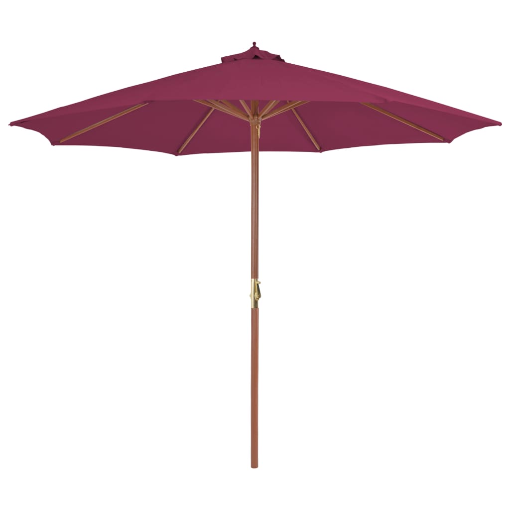 Parasol Met Houten Paal 300 Cm Bordeaux Rood