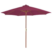 Parasol 300 cm bordeauxrood houten paal