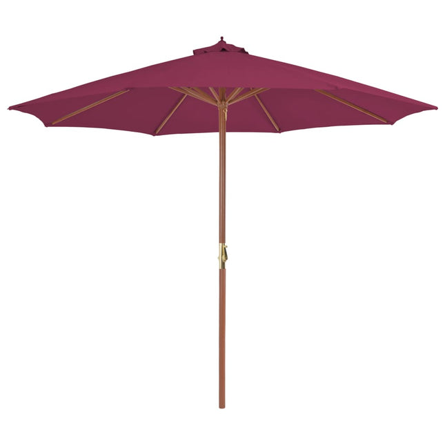 Parasol Met Houten Paal 300 Cm Bordeaux Rood