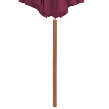 Parasol Met Houten Paal 300 Cm Bordeaux Rood