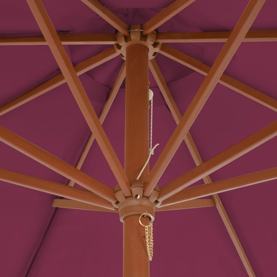 Parasol Met Houten Paal 300 Cm Bordeaux Rood