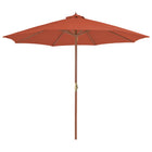 Parasol Met Houten Paal 300 Cm Terracotta orange