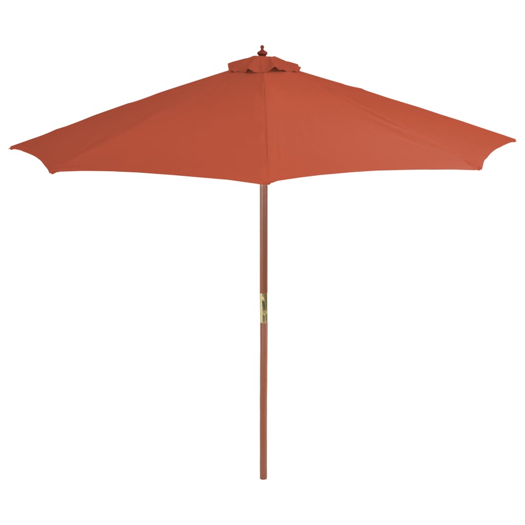 Parasol Met Houten Paal 300 Cm Terracotta Oranje