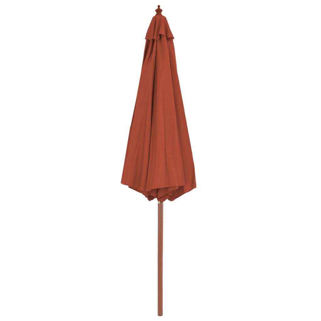 Parasol Met Houten Paal 300 Cm Terracotta Oranje