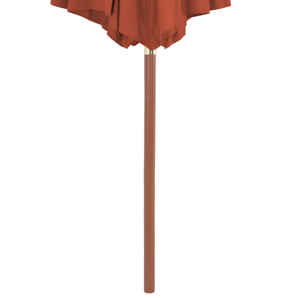 Parasol Met Houten Paal 300 Cm Terracotta Oranje