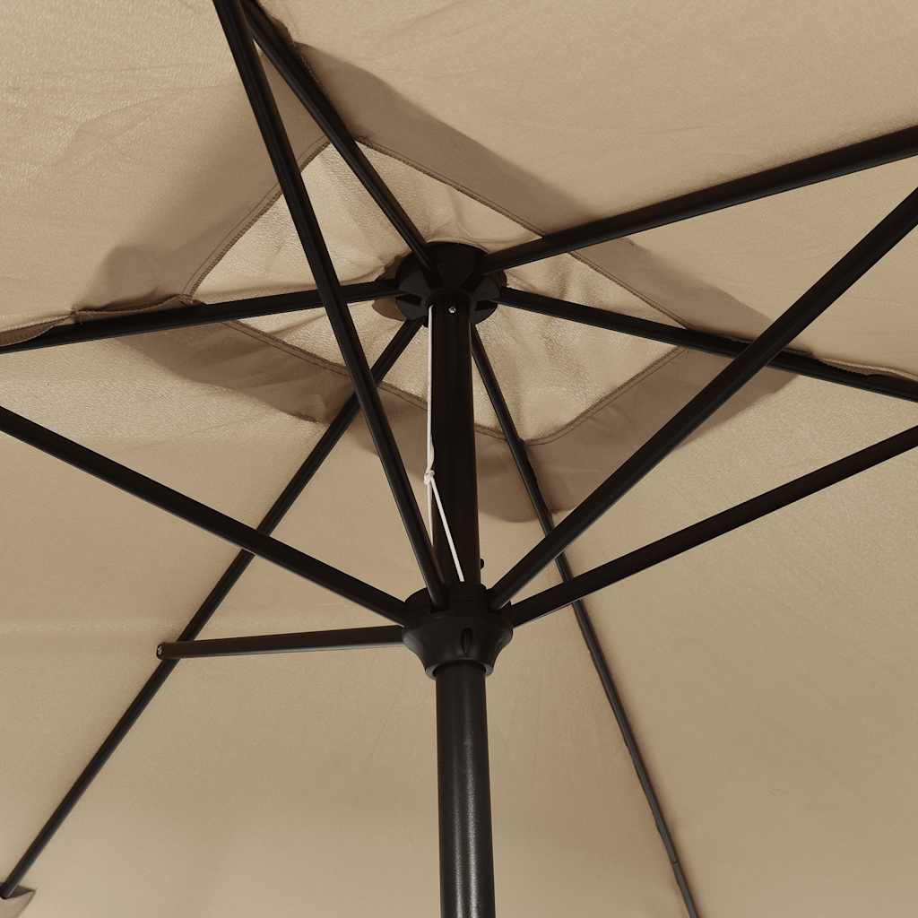 Parasol Met Metalen Paal 300X200 Cm Taupe