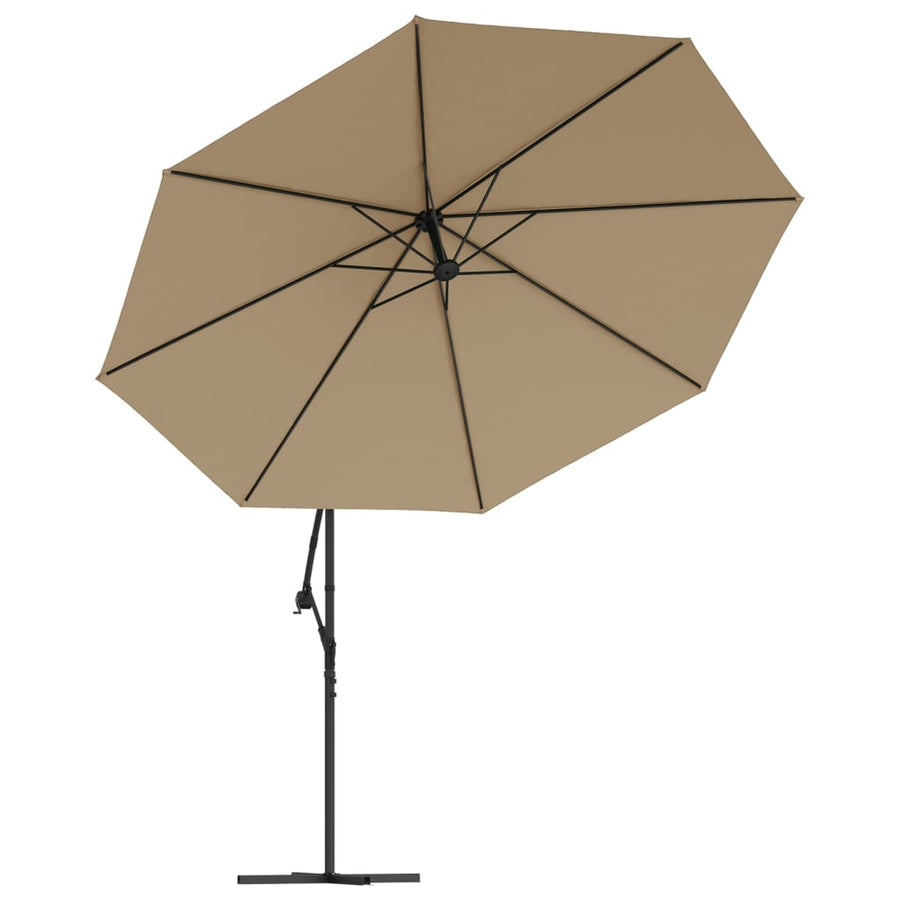 Zweefparasol met aluminium paal 350 cm taupe