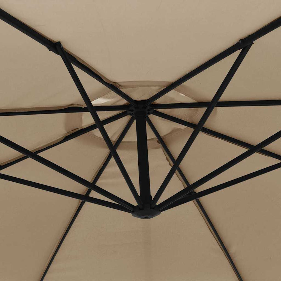 Zweefparasol met aluminium paal 350 cm taupe