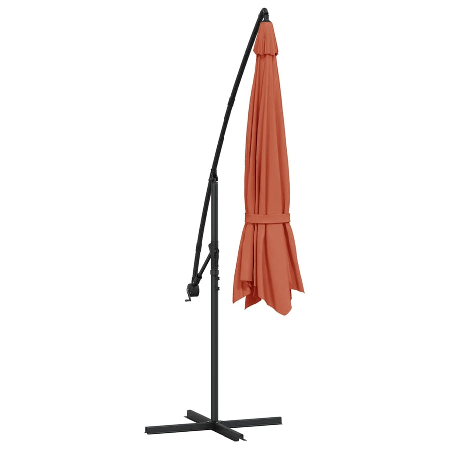 Zweefparasol Met Aluminium Paal 350 Cm Terracottakleurig