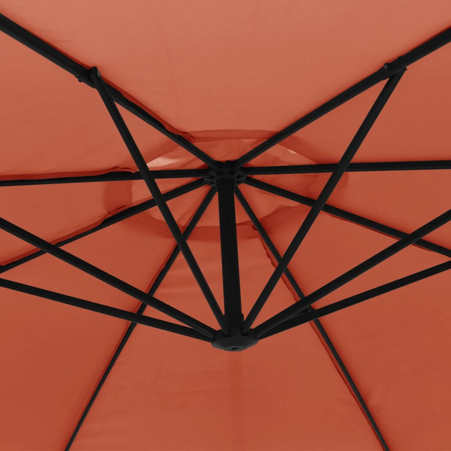 Zweefparasol Met Aluminium Paal 350 Cm Terracottakleurig