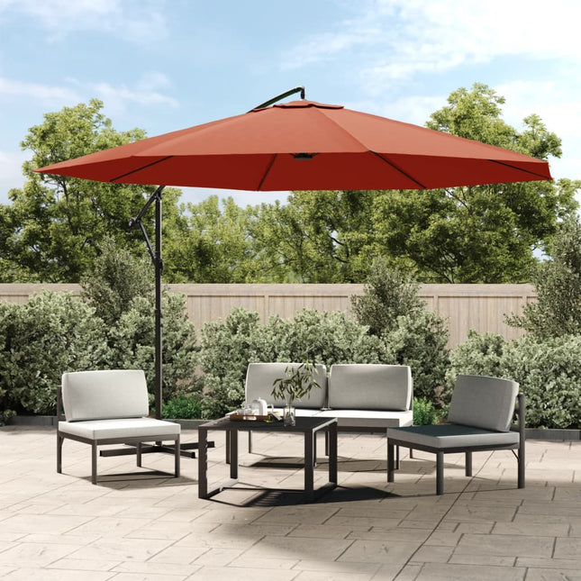 Zweefparasol Met Aluminium Paal 350 Cm Terracottakleurig