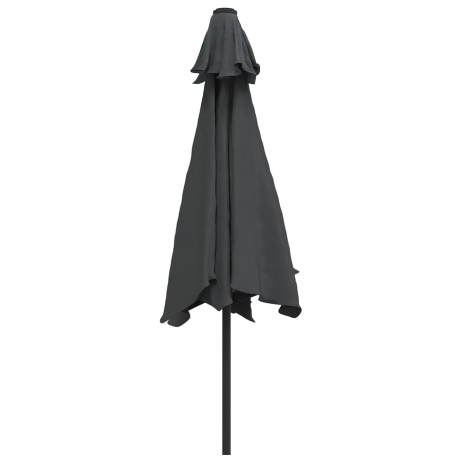 Parasol Met Led-Verlichting En Stalen Paal 300 Cm Antraciet