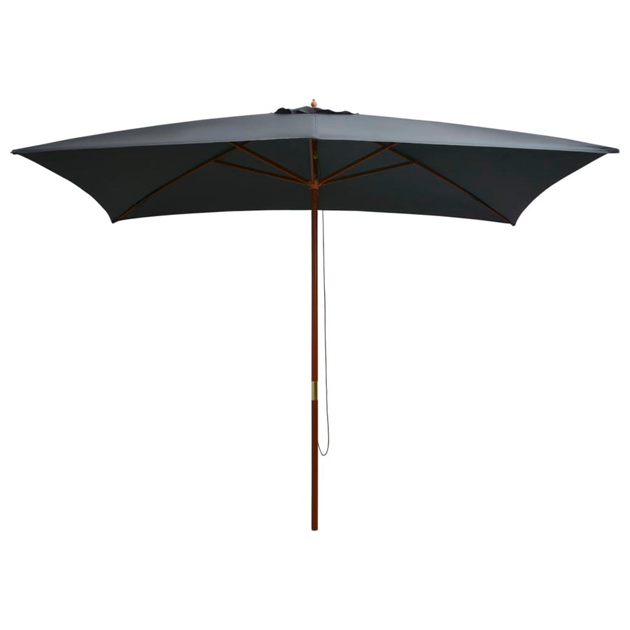 Parasol Met Houten Paal 200X300 Cm Bordeauxrood