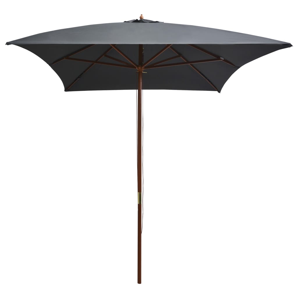 Parasol Met Houten Paal 200X300 Cm Antraciet