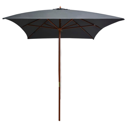 Parasol Met Houten Paal 200X300 Cm Antraciet