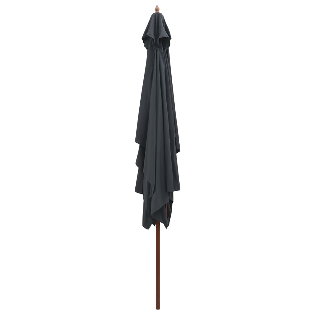 Parasol Met Houten Paal 200X300 Cm Antraciet