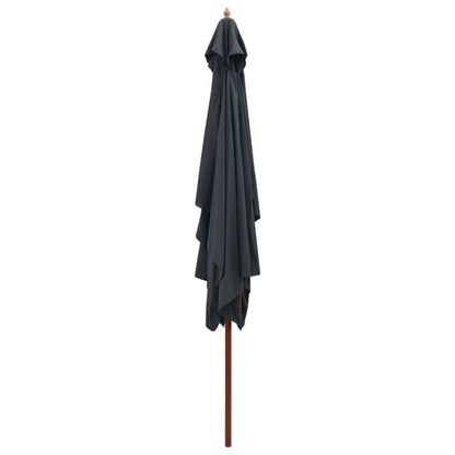 Parasol Met Houten Paal 200X300 Cm Antraciet