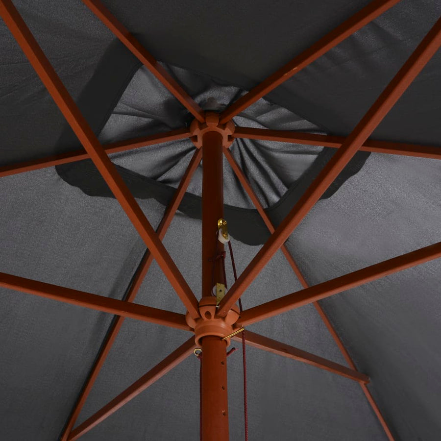 Parasol Met Houten Paal 200X300 Cm Antraciet