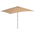 Parasol Met Houten Paal 200X300 Cm Taupe