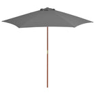 Parasol Met Houten Paal 270 Cm Antraciet