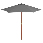 Parasol 270 cm antraciet houten paal