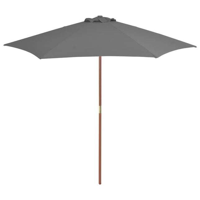 Parasol Met Houten Paal 270 Cm Antraciet