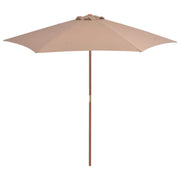 Parasol 270 cm houten paal taupe