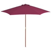 Parasol 270 cm bordeauxrood houten paal