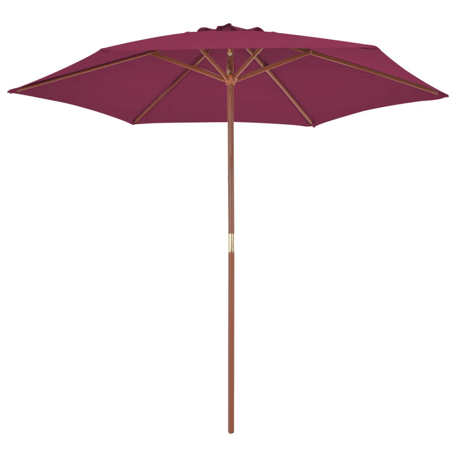 Parasol Met Houten Paal 270 Cm Bordeauxrood