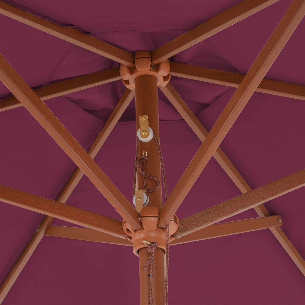 Parasol Met Houten Paal 270 Cm Bordeauxrood