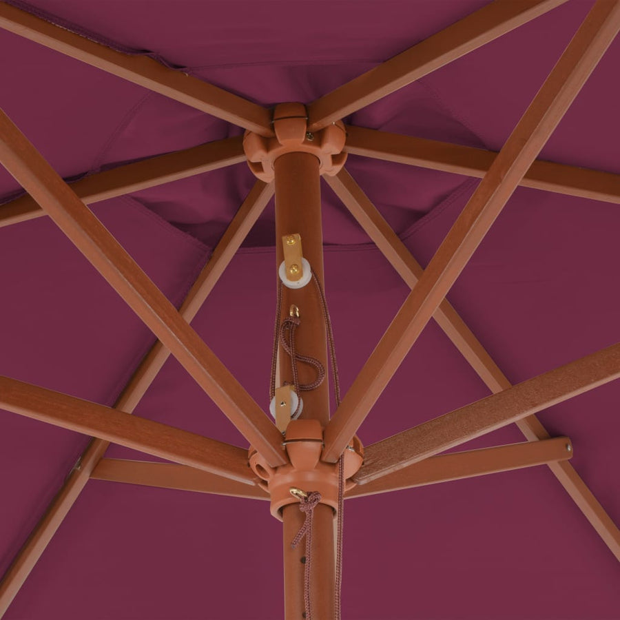 Parasol Met Houten Paal 270 Cm Bordeauxrood