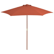 Parasol 270 cm terracotta houten paal