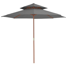 Parasol Dubbeldekker Met Houten Paal 270 Cm Antraciet