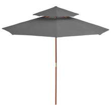 Parasol Dubbeldekker Met Houten Paal 270 Cm Antraciet