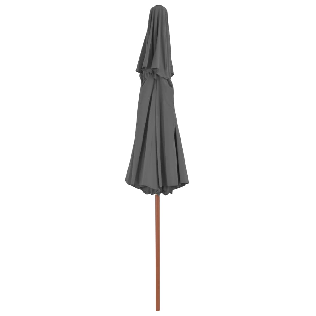 Parasol Dubbeldekker Met Houten Paal 270 Cm Antraciet