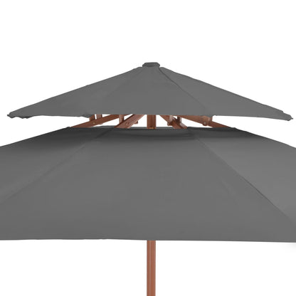 Parasol Dubbeldekker Met Houten Paal 270 Cm Antraciet