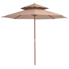 Parasol Dubbeldekker Met Houten Paal 270 Cm Taupe